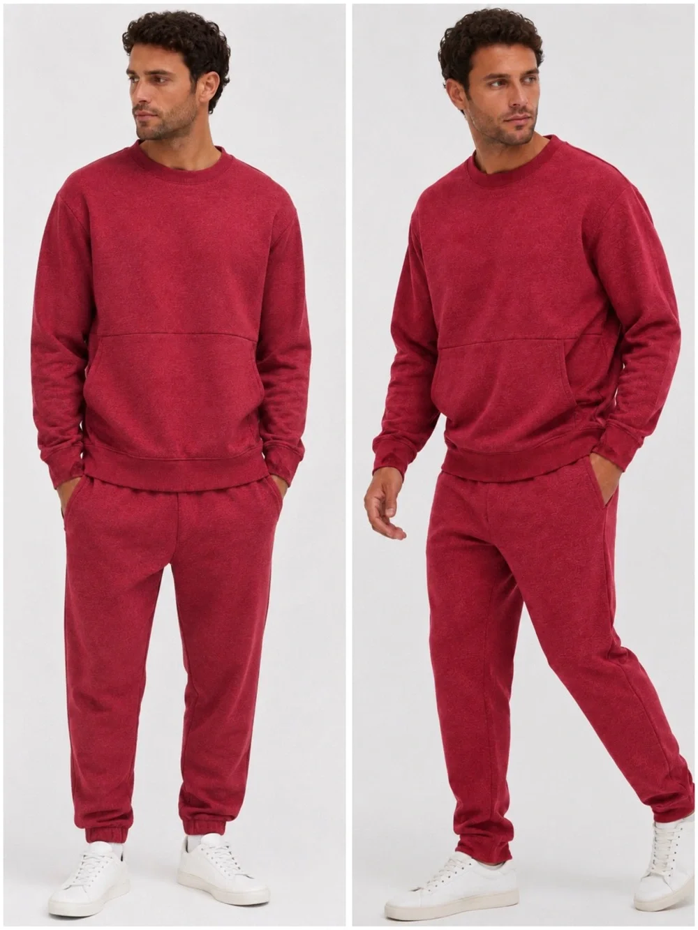 Lunya Lahgo Restore Double Faced Crew Sweatshirt Red Heather Medium NWT Soft NEW - Picture 7 of 7